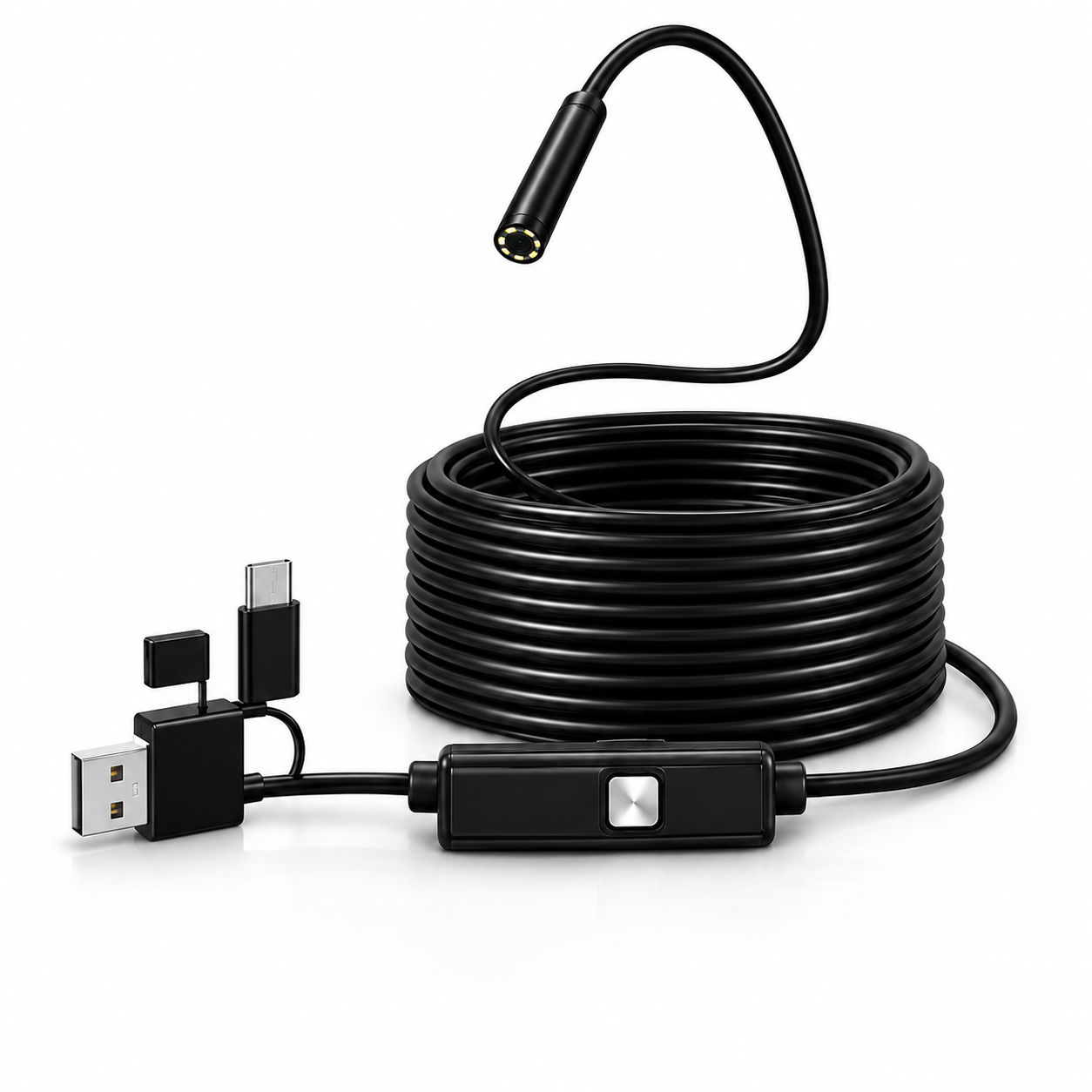 Камера-ендоскоп 7 мм з підсвіткою 6 LED, IP67, USB / Micro USB / Type-C для Android та ПК-thumbmail-1