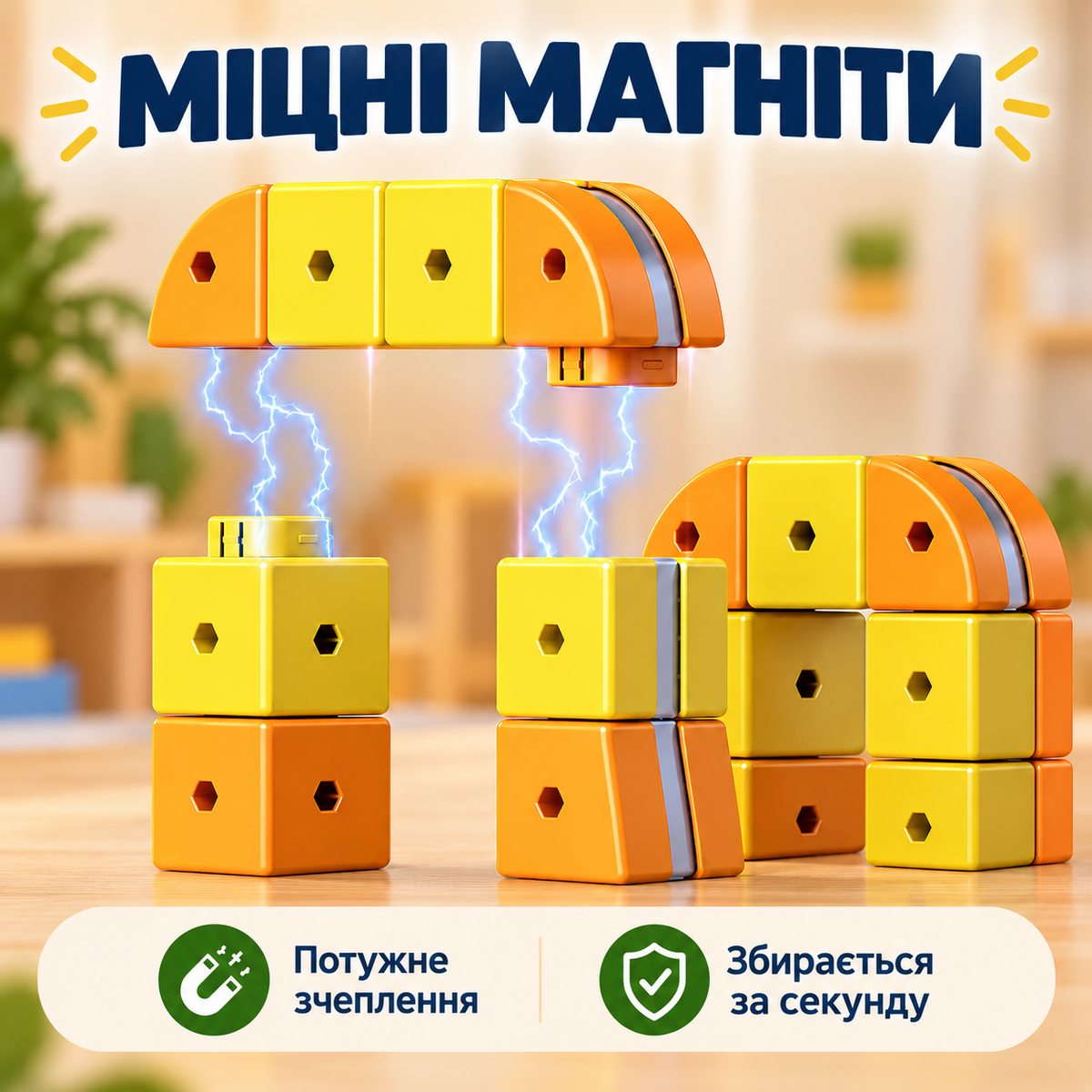 Магнітний конструктор 3D-трек з акумуляторним поїздом та антигравітаційним рухом