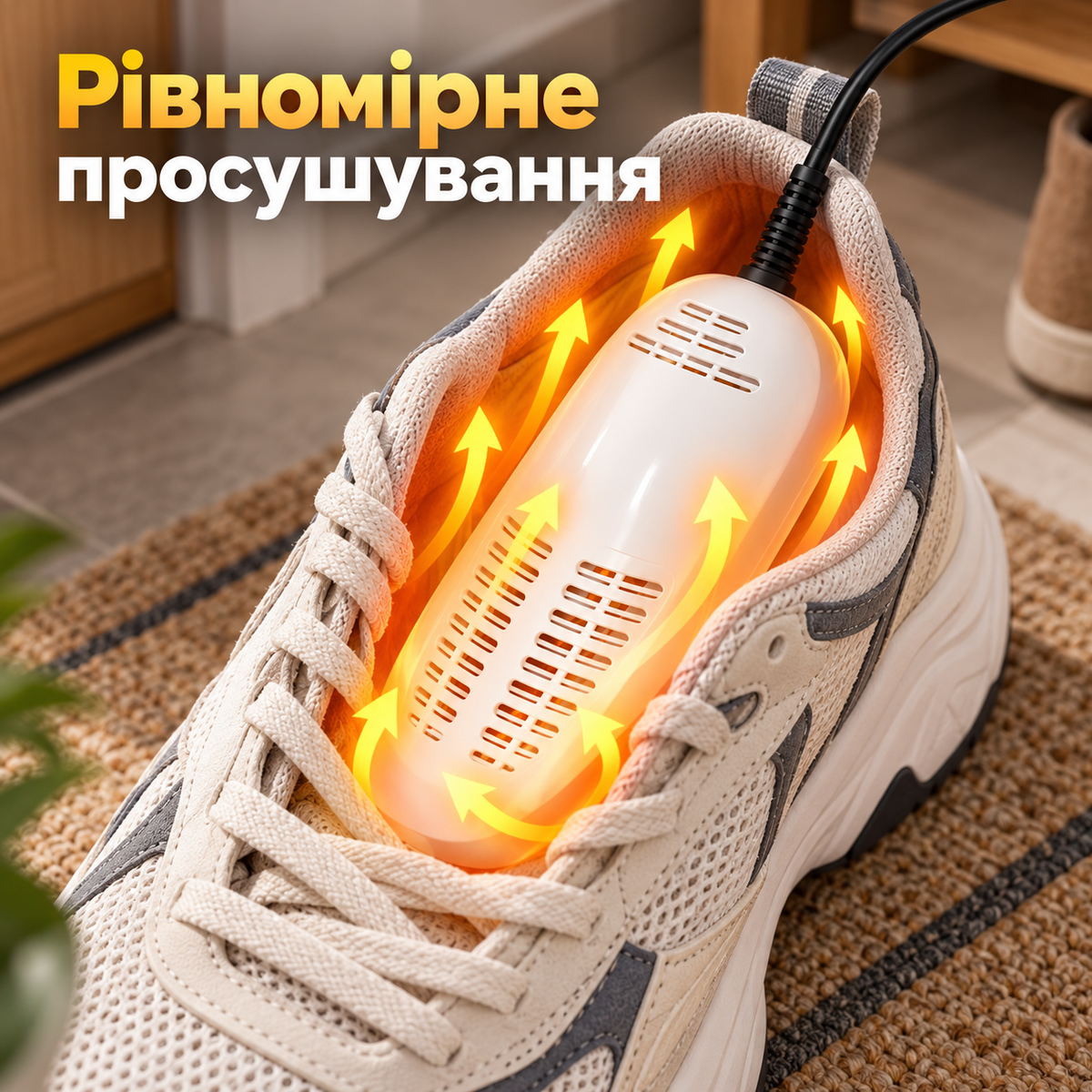 Електрична сушарка для взуття до 70 °C, 2 нагрівальні елементи, 220 В