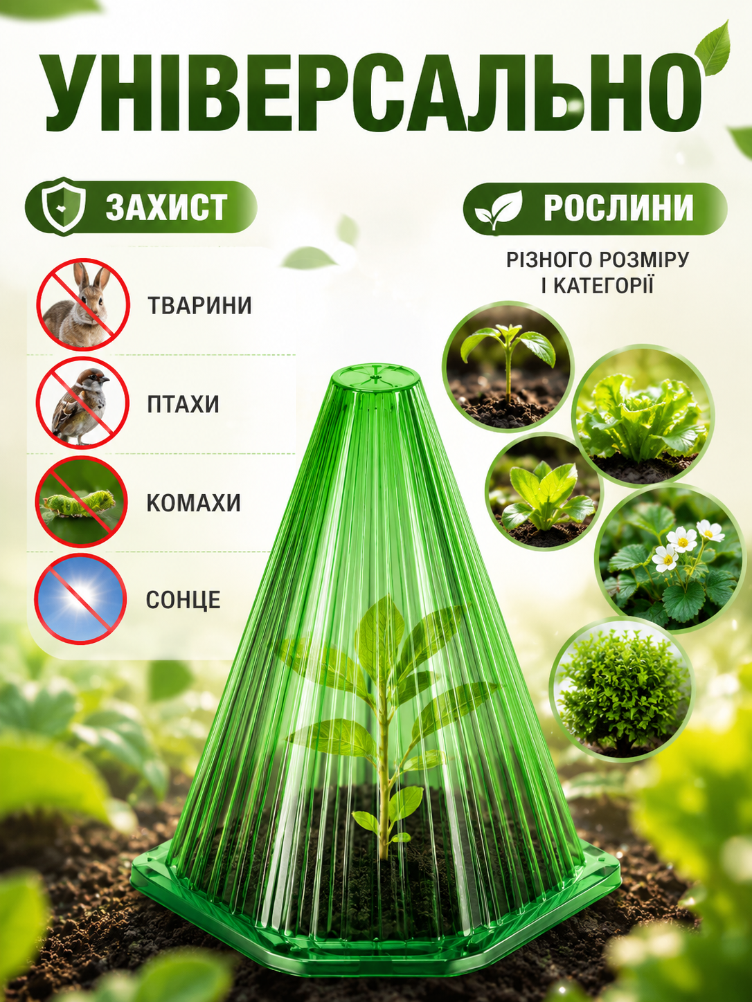 Конусні міні-теплиці для саду та городу (індивідуальні парники) 10 шт.