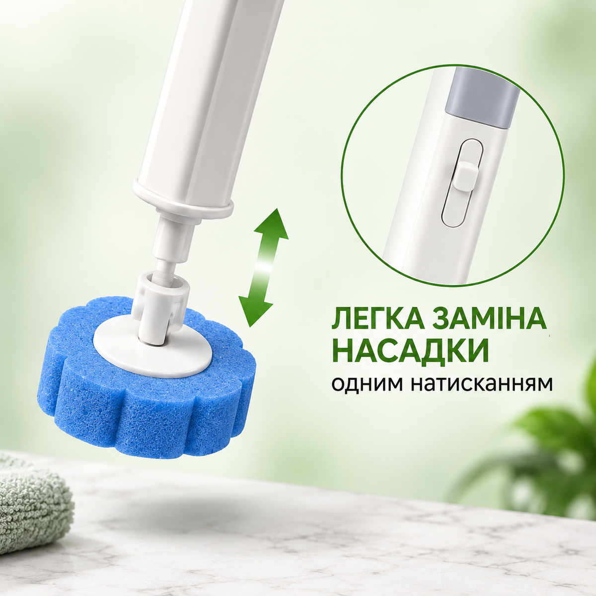 Щітка для унітаза зі змінними чистячими насадками 18 шт. і контейнером, біло-сіра-thumbmail-3