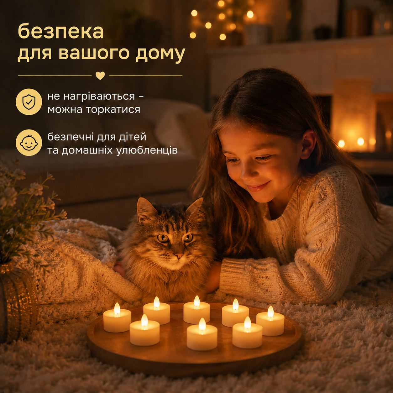 Набір світлодіодних свічок LED на батарейках 24 шт., тепле біле світло, білі, батарейки в комплекті-thumbmail-3
