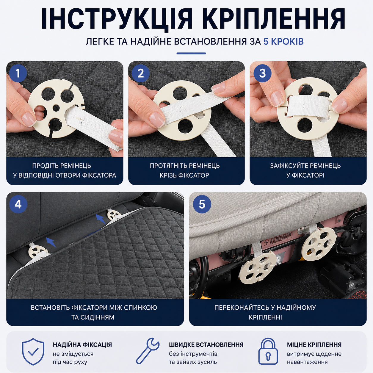 Накидка для заднього сидіння пасажирів в авто (універсальна накладка-подушка) Чорна-thumbmail-5