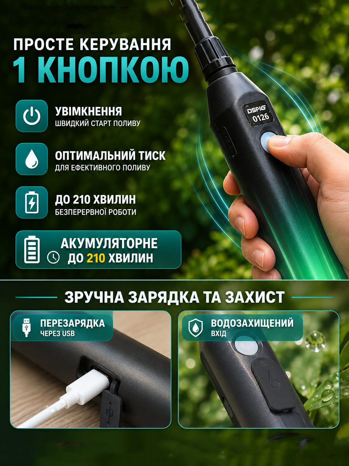 Акумуляторний електричний обприскувач для дерев і саду (садовий) на 5 л-thumbmail-4