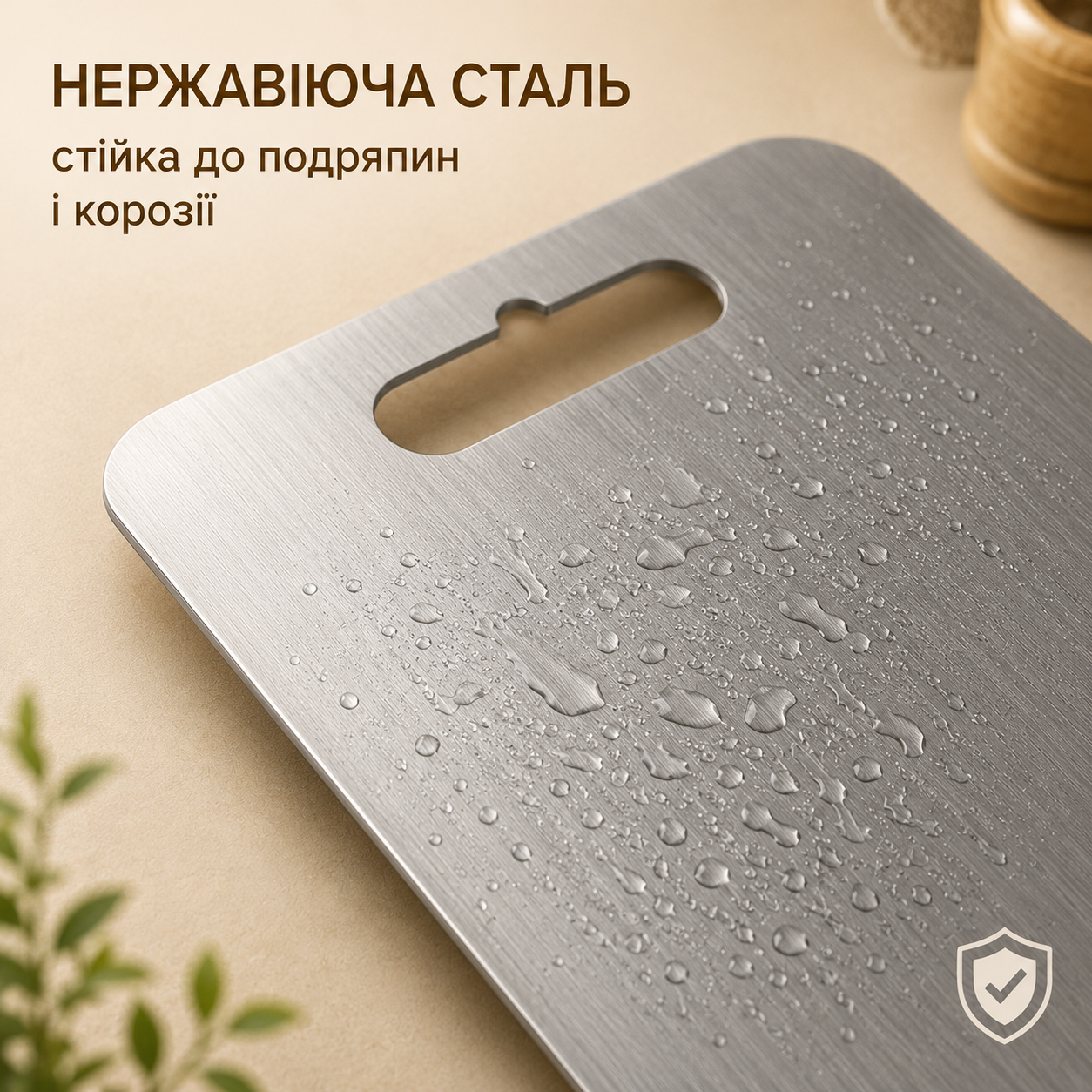 Дошка з нержавіючої сталі SUS 304, 29 × 20 см, двостороння, з ручкою, для будь-яких продуктів-thumbmail-4