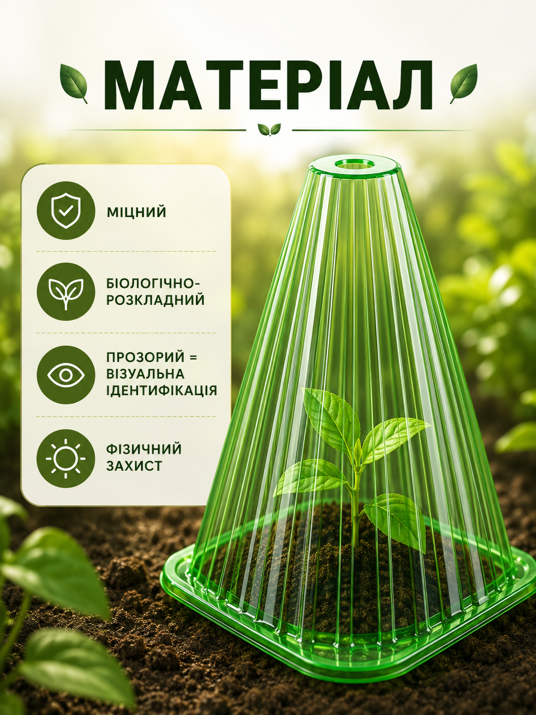 Конусні міні-теплиці для саду та городу (індивідуальні парники) 10 шт.-thumbmail-5