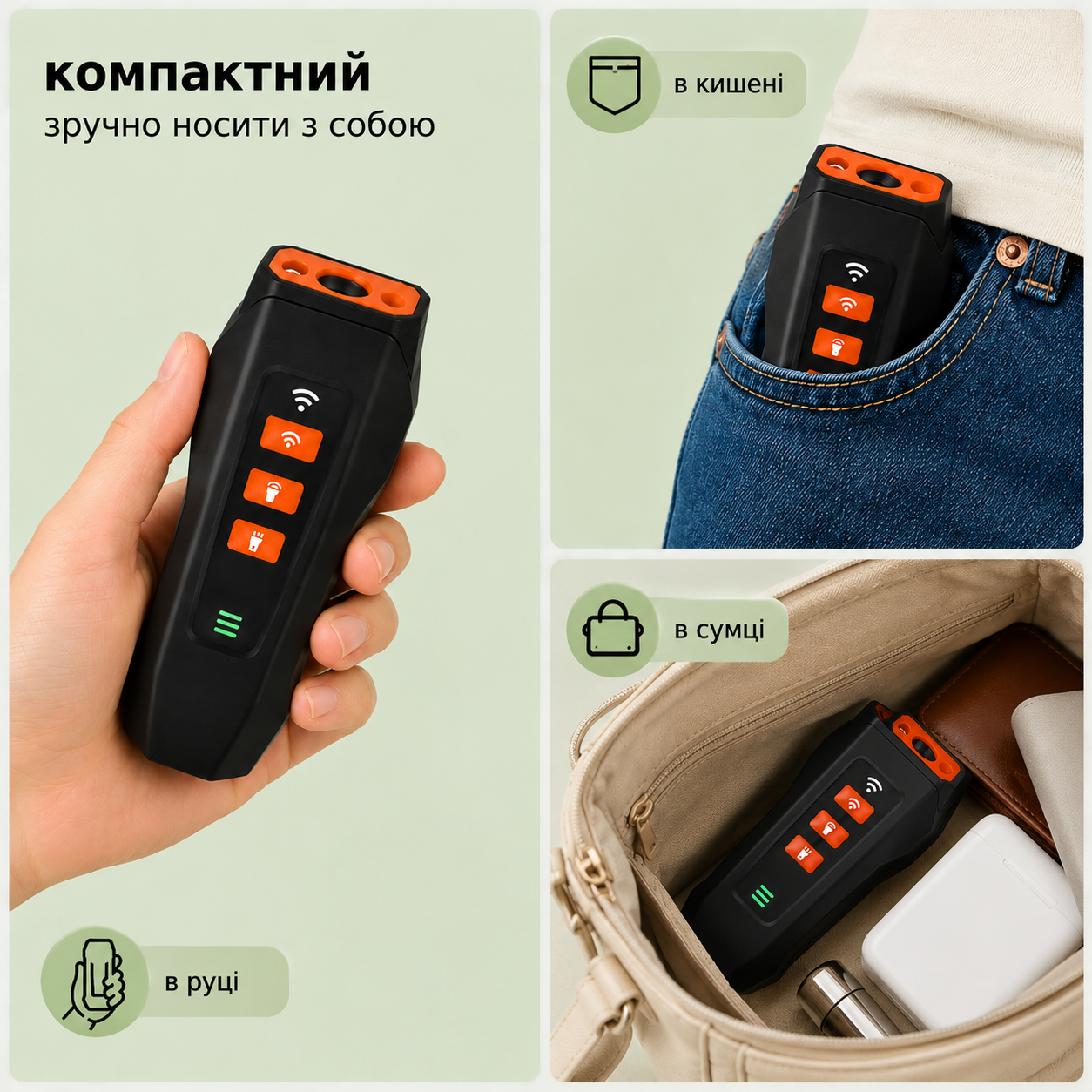 Ультразвуковий відлякувач собак 20–30 кГц з акумулятором 1200 мАг та зарядкою Type-C, чорний-thumbmail-5
