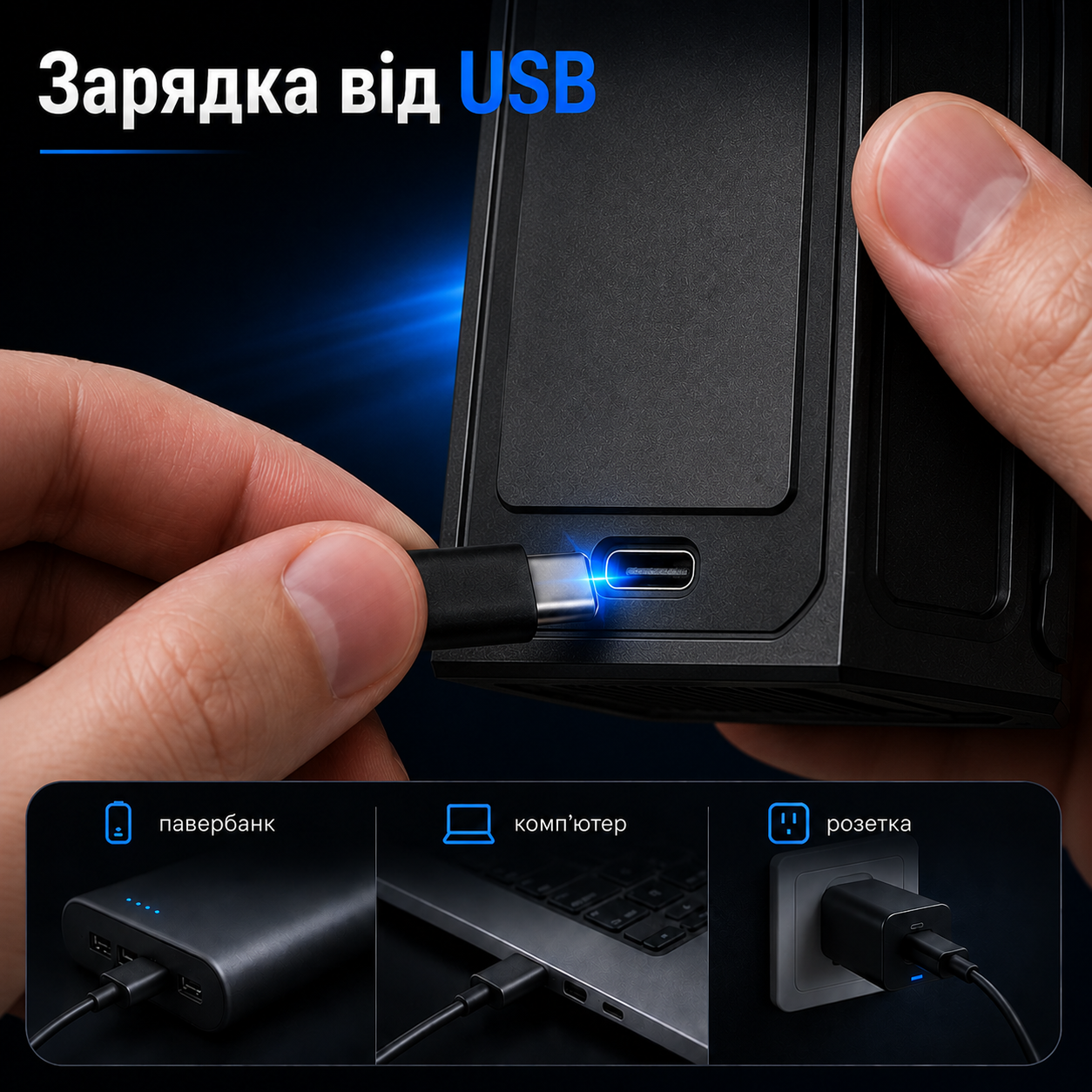 Портативний акумуляторний турбовентилятор 130 000 об/хв, 5000 мА·год, 4 режими, USB Type-C-thumbmail-6