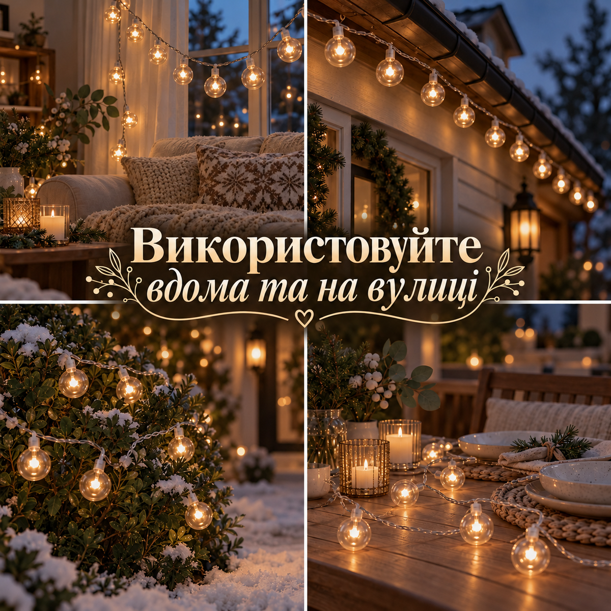 Гірлянда кульки 6 м, 40 кульок, тепле біле світло, на батарейках, 3 режими роботи-thumbmail-5