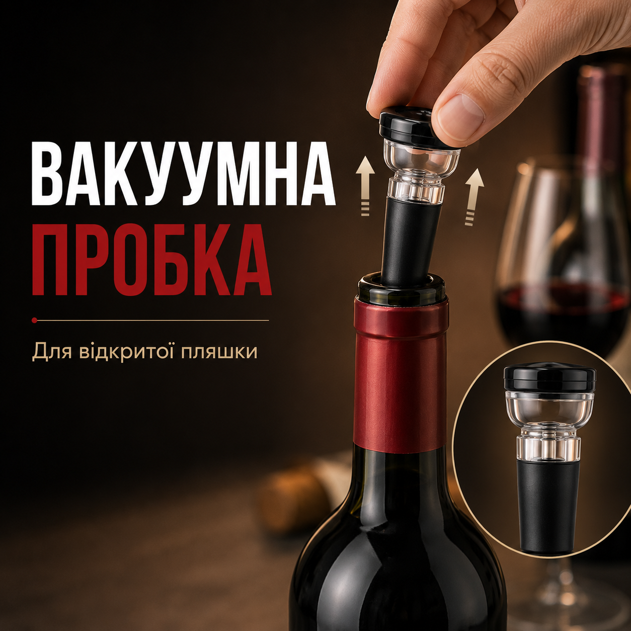 Електричний штопор для вина 5 в 1 з аератором, вакуумною пробкою, ножем для фольги та підставкою, чорний-thumbmail-7