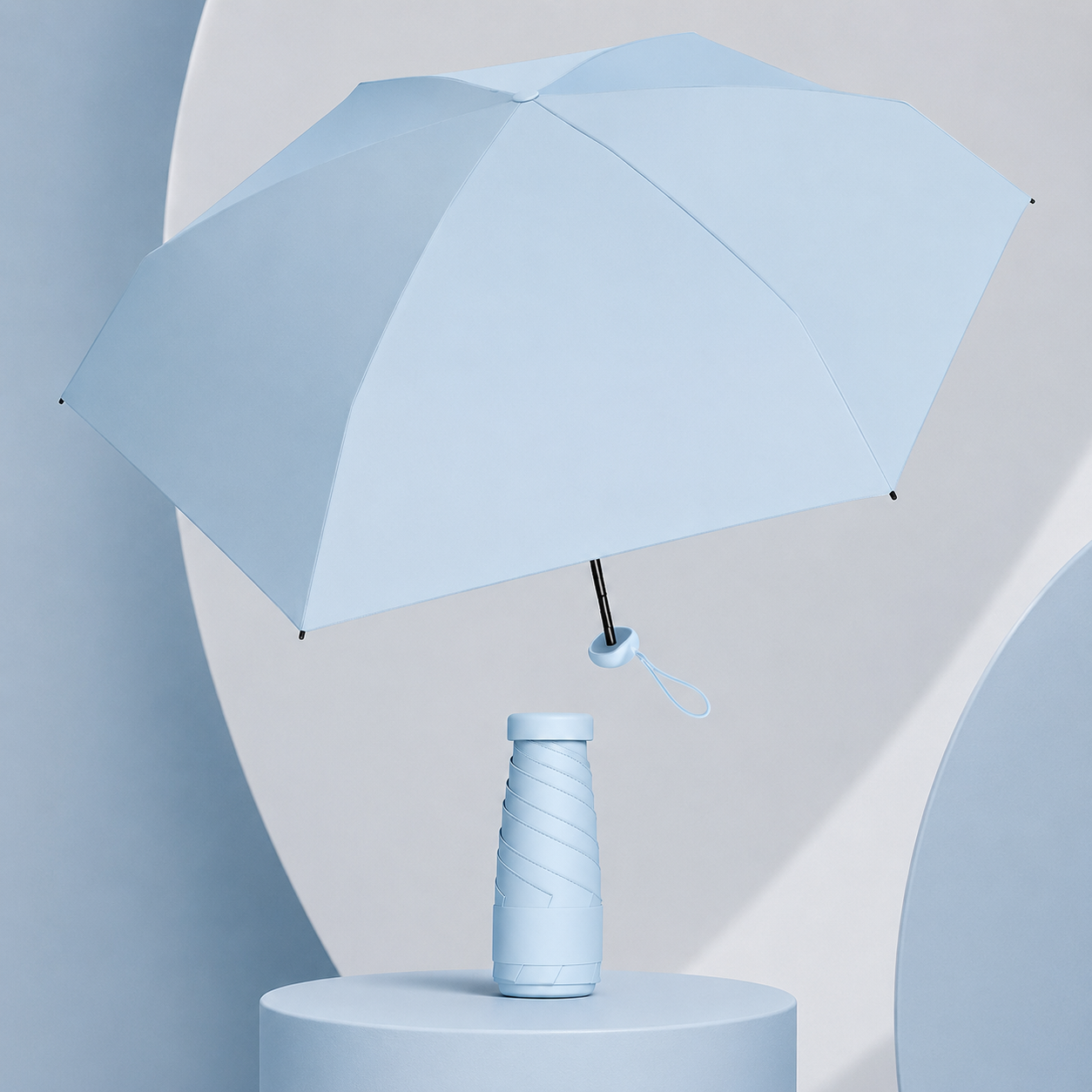 Кишенькова міні-парасолька складна Pocket Mini Umbrella у футлярі — компактна жіноча та чоловіча парасоля від дощу і сонця, UV-захист 50+ (15 см)-thumbmail-8