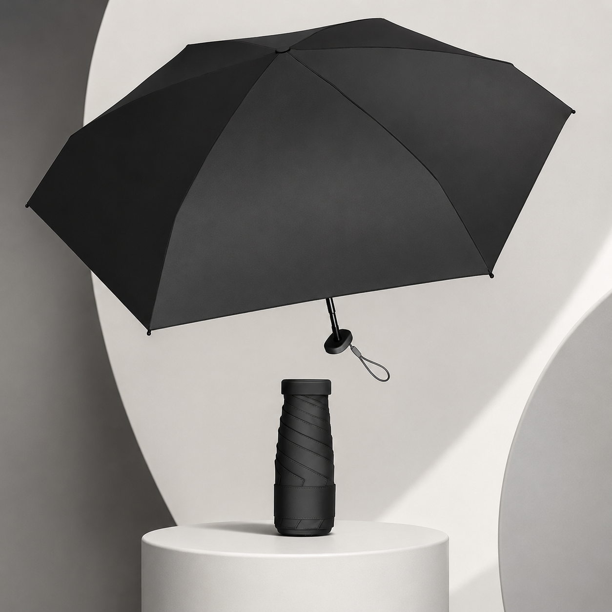 Кишенькова міні-парасолька складна Pocket Mini Umbrella у футлярі — компактна жіноча та чоловіча парасоля від дощу і сонця, UV-захист 50+ (15 см)